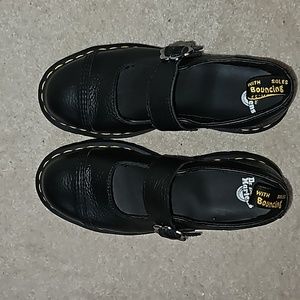 Dr. Martens ADDINA FLOWER BUCKLE LEATHER PLATFORM SHOES sz 9 women